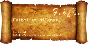 Felhoffer Ágnes névjegykártya