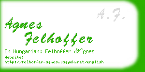 agnes felhoffer business card